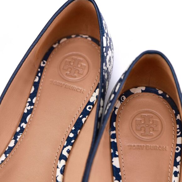 NIB Tory Burch Floral Lovers Logo Logo Ballet Flats 7.5 - Picture 5 of 11